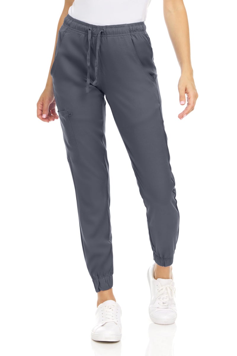 MediChic Womenâ€™s Medical Scrub Jogger Pants â€“ 4 Pockets, 4-Way Stretch, Moisture-Wicking, Anti-Wrinkle, Soft Flex Fabric Pewter - Image 2